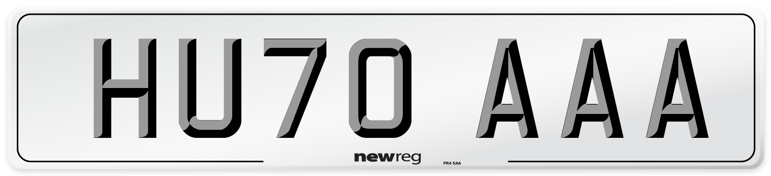 HU70 AAA Number Plate from New Reg